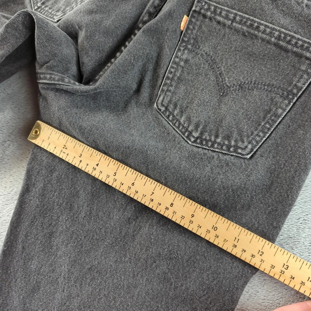 Vintage Levis Jeans 34‎ (Fits 30x32) Black Faded 610 Orange Tab Straight 90s Y2K - Picture 13 of 16